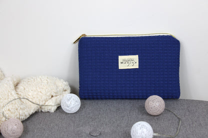Bolsa de Aseo de Waffle Azul Índigo