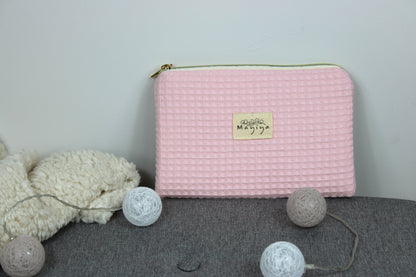 Bolsa de Aseo de Waffle Rosa Clarito