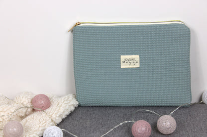 Bolsa de Aseo de Waffle Verde Empolvado