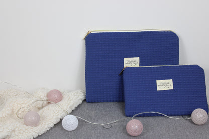 Bolsa de Aseo de Waffle Azul Índigo