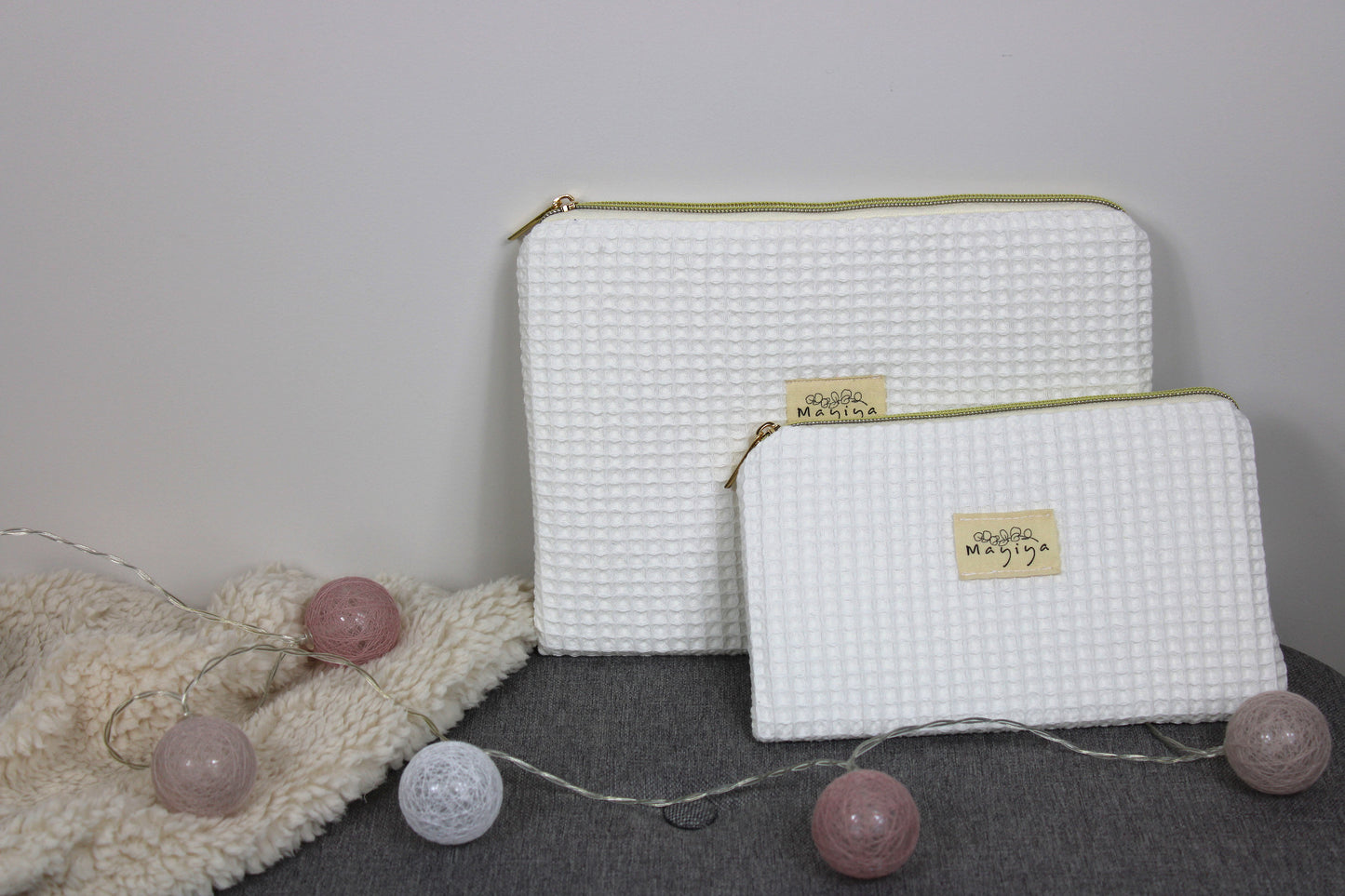Bolsa de Aseo de Waffle Blanco