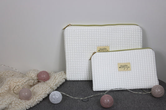 Bolsa de Aseo de Waffle Blanco