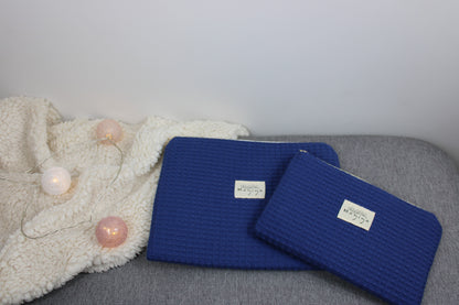 Bolsa de Aseo de Waffle Azul Índigo