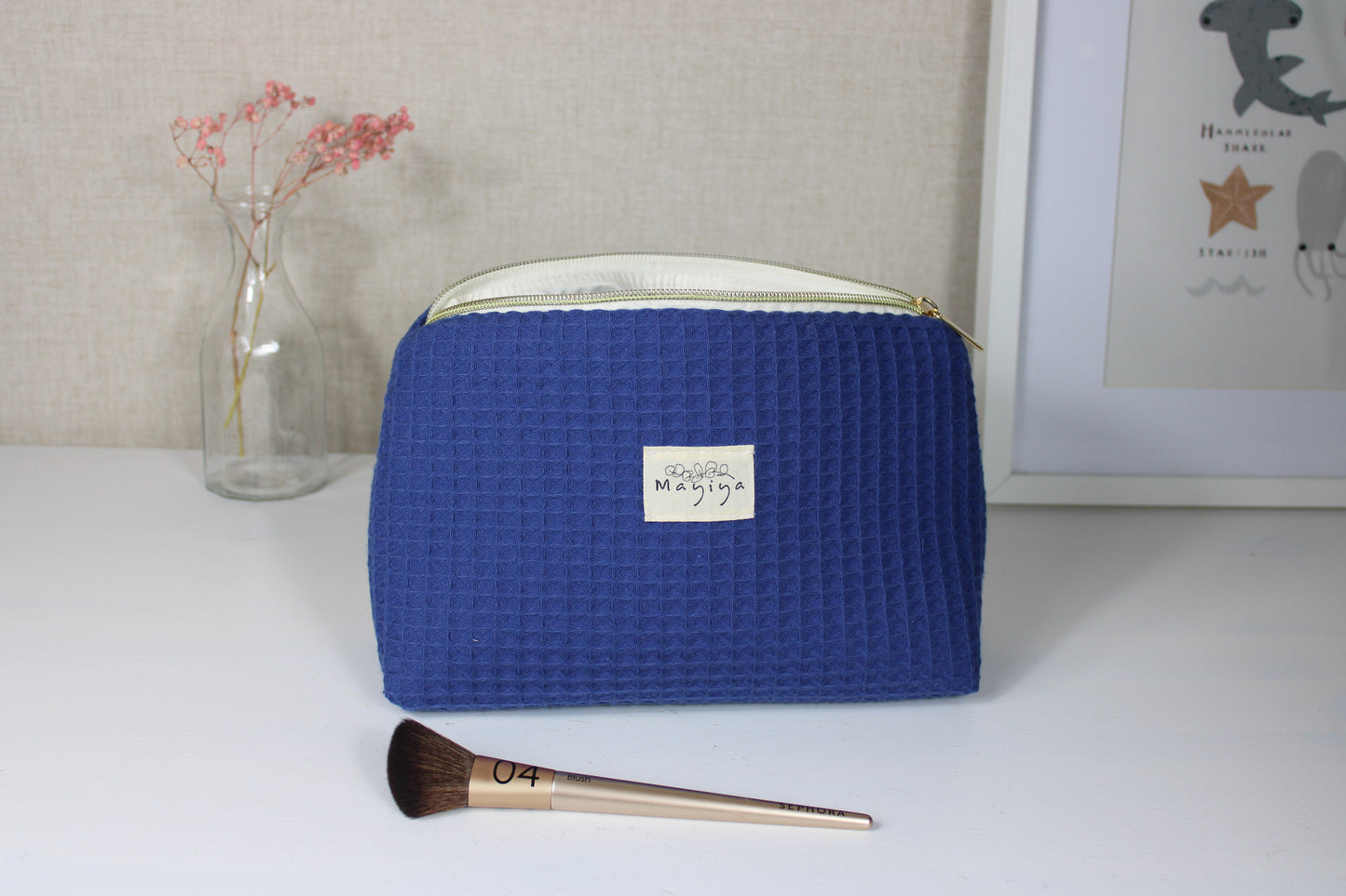 Neceser Tela Waffle Azul Índigo