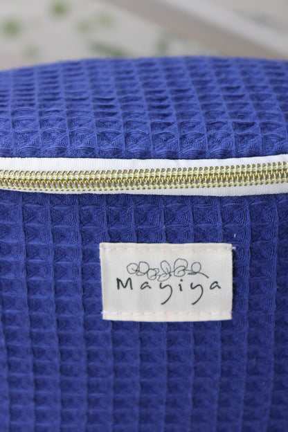 Riñonera de Tela Waffle Azul Índigo
