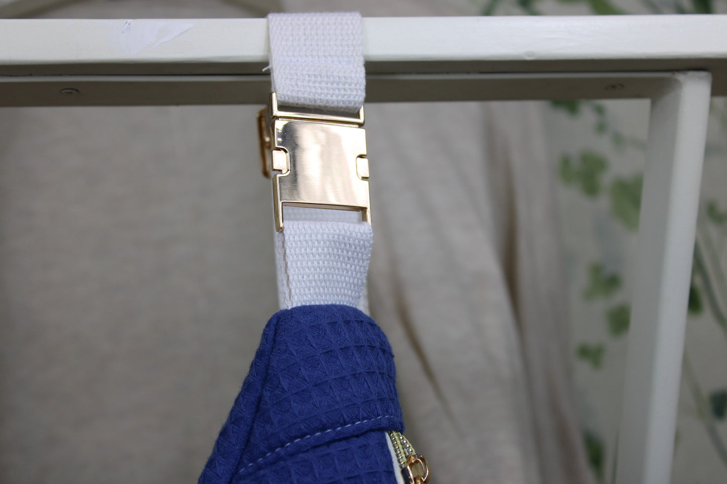 Riñonera de Tela Waffle Azul Índigo