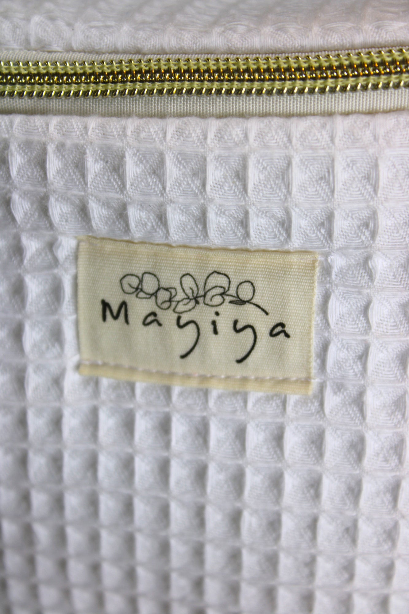 Riñonera de Tela Waffle Blanca