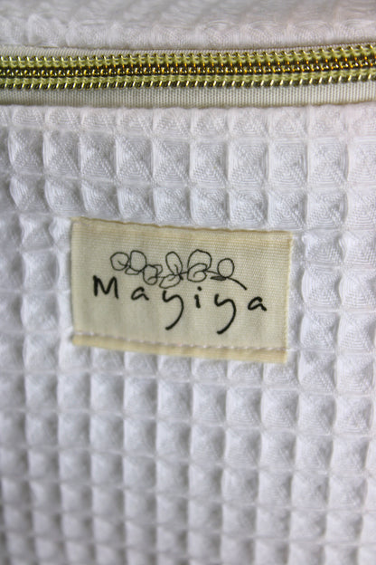 Riñonera de Tela Waffle Blanca