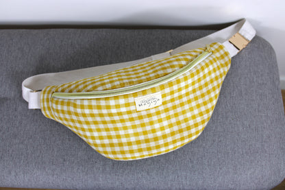 Riñonera de Muselina Vichy Mostaza