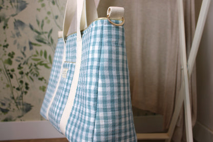 Bolso de Paseo Vichy Verde Agua