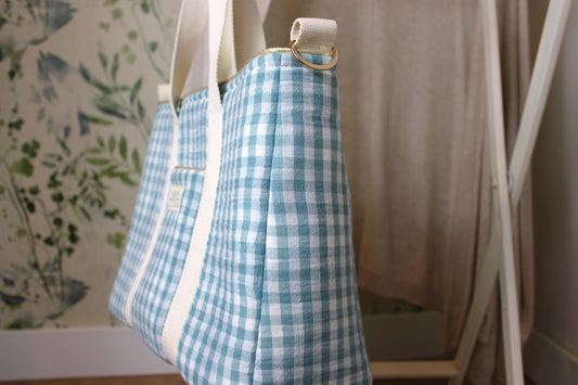 Bolso de Paseo Vichy Verde Agua