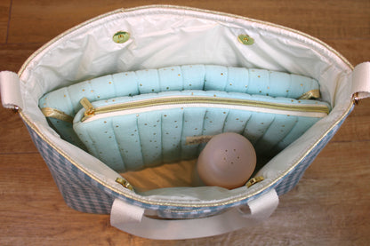 Bolso de Paseo Vichy Verde Agua