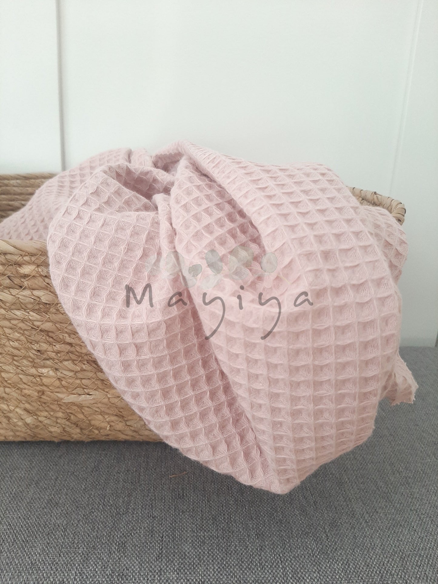 Neceser Tela Waffle Rosa Empolvado